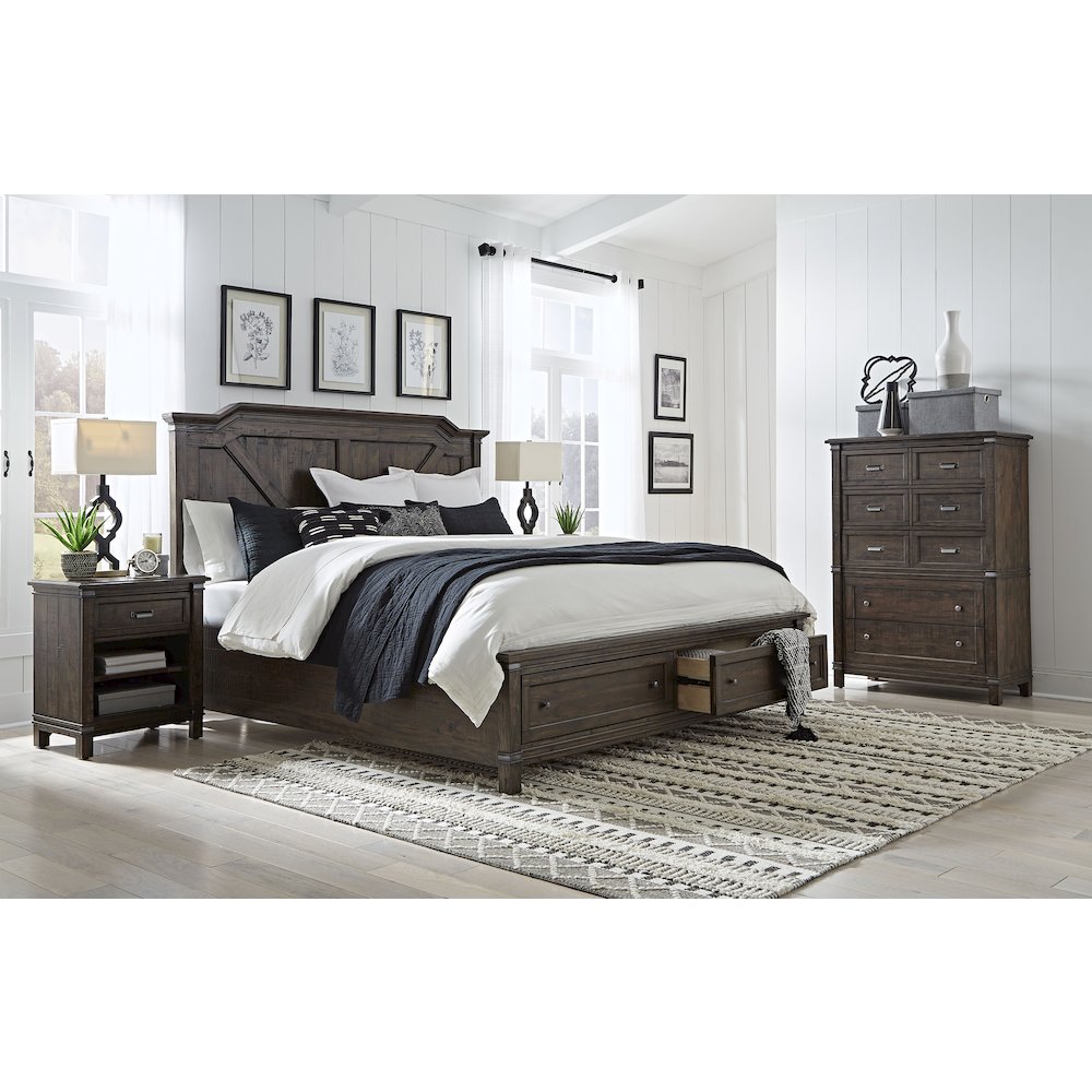 Farmwood 1-Drawer Nightstand - Whiskey Barrell. Picture 4