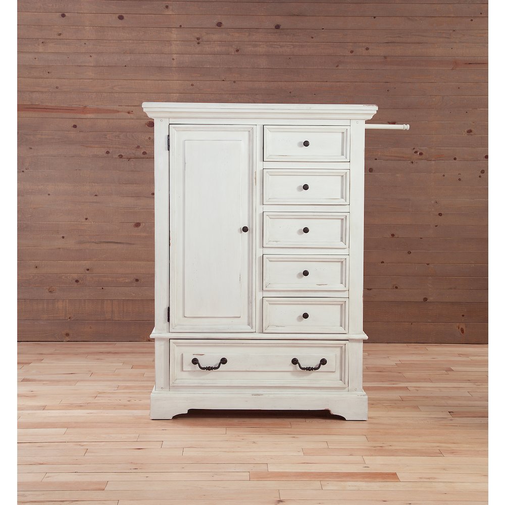 Stonebrook Gentleman's Chest - Distressed Antique White. Picture 9