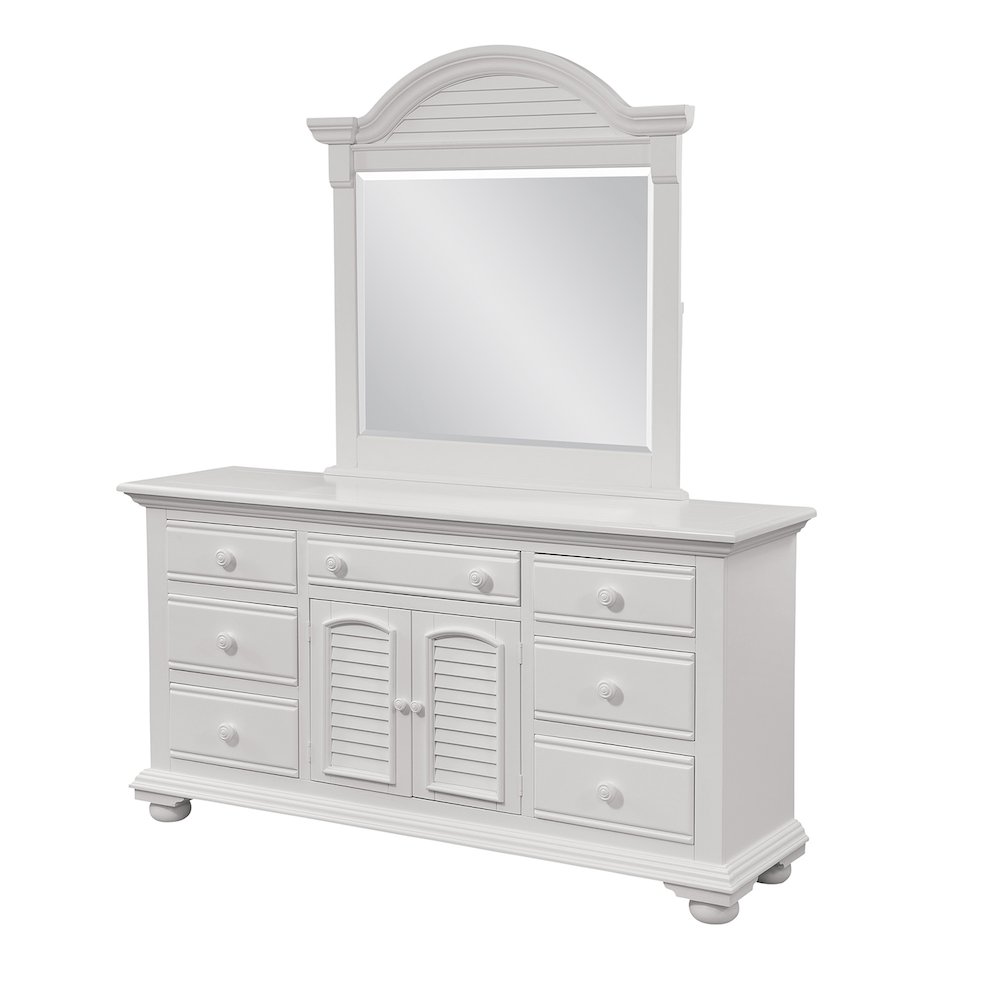 Cottage Traditions Triple Dresser with Mirror - White Cottage. Picture 3