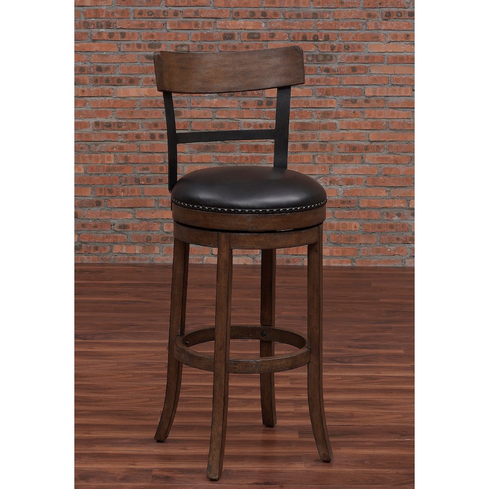 Taranto 30" Bar Swivel Stool - Washed Brown. Picture 3