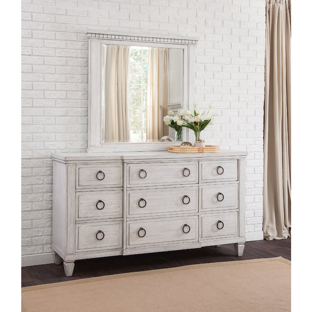 Salter Path Dresser with Mirror - White Grain. Picture 2