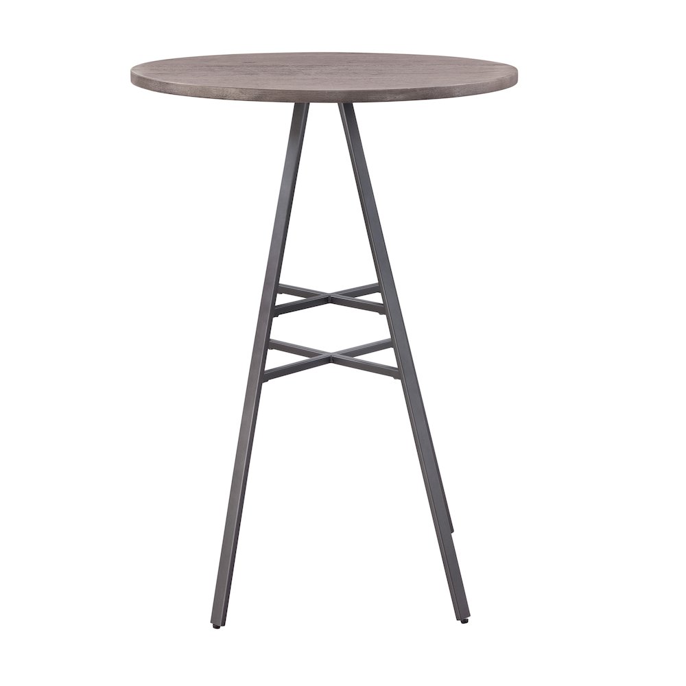 Stockton Round Pub Table - Slate Grey - Grey Oak Top. Picture 2