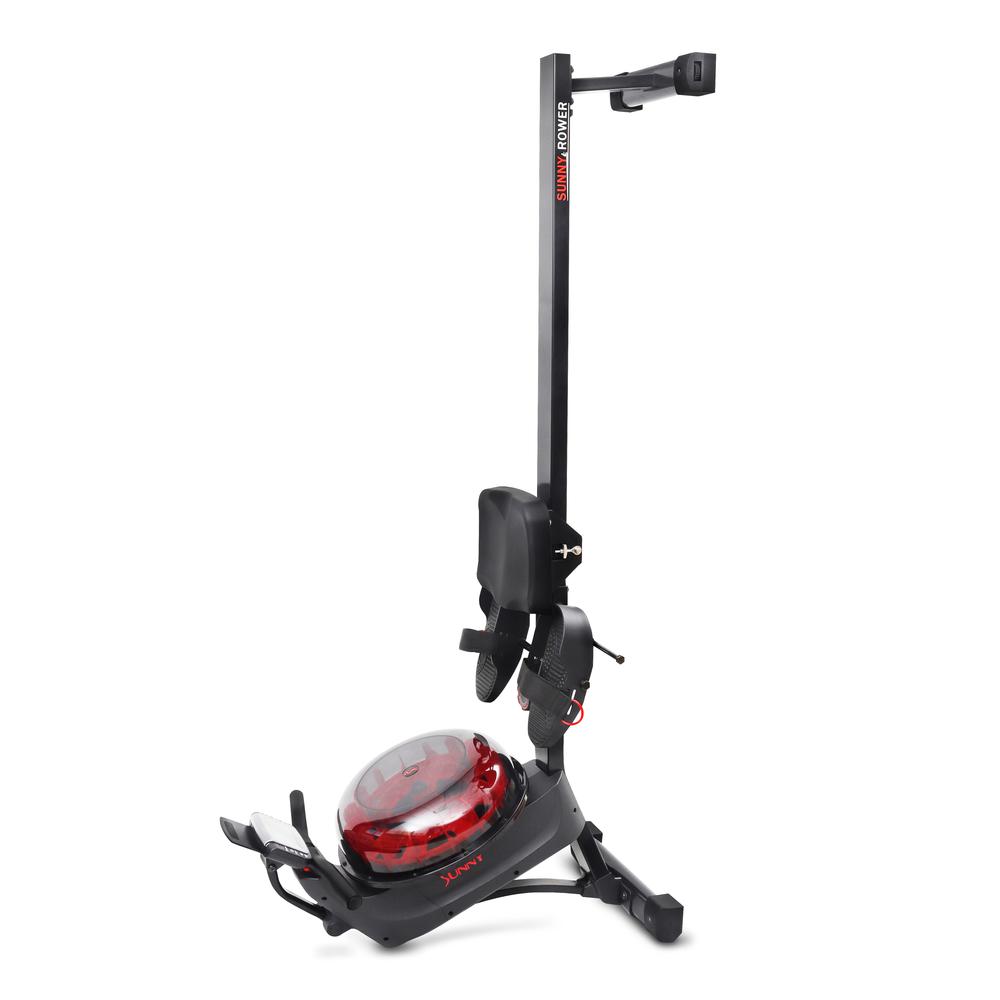 Sunny Health & Fitness Hydro + Dual Resistance Smart Magnetic Water Rowing Machine in Black - SF-RW522017BLK. Picture 8