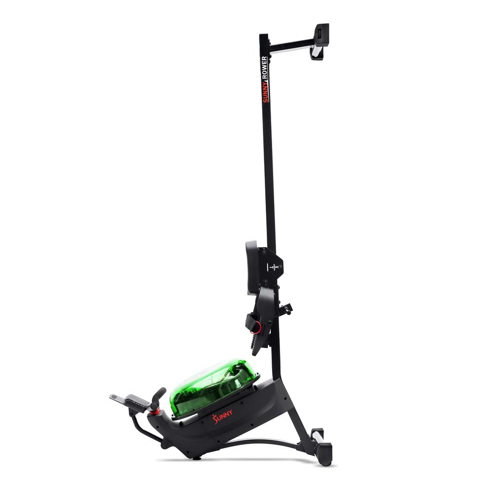 Sunny Health & Fitness Hydro + Dual Resistance Smart Magnetic Water Rowing Machine in Green- SF-RW522017GRN. Picture 7