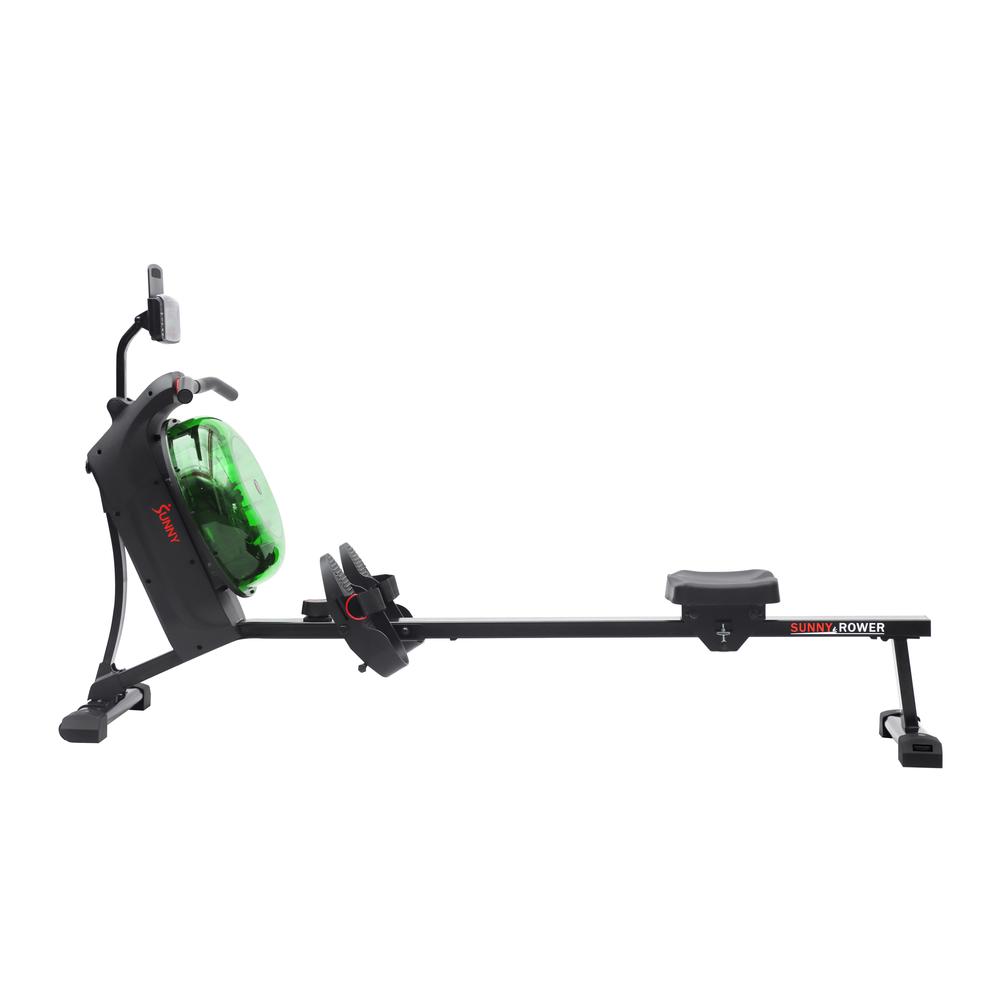 Sunny Health & Fitness Hydro + Dual Resistance Smart Magnetic Water Rowing Machine in Green- SF-RW522017GRN. Picture 8