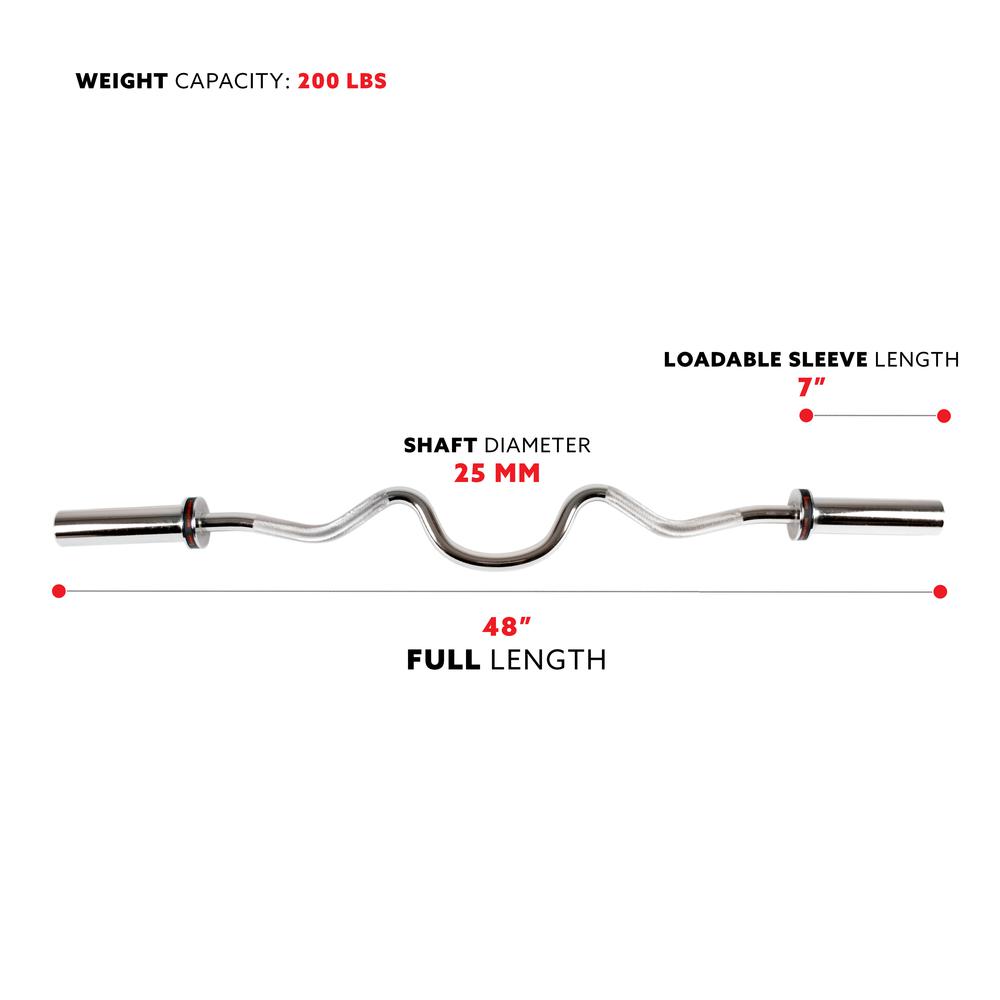 48" Olympic Super Curl Bar with Ring Collars. Picture 4