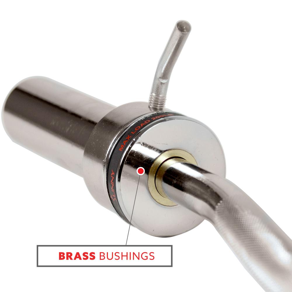 48" Olympic Super Curl Bar with Ring Collars. Picture 5