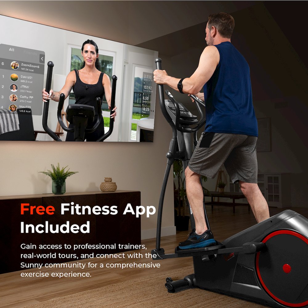 Smart 15-Level Magnetic Resistance Elliptical machine with Long Stride. Picture 4