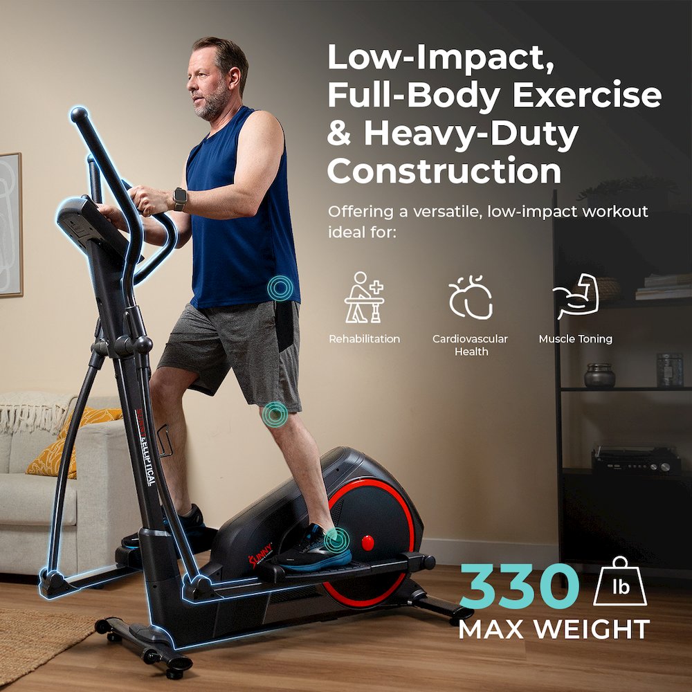 Smart 15-Level Magnetic Resistance Elliptical machine with Long Stride. Picture 5