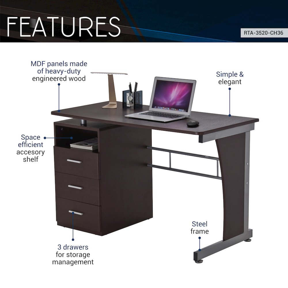 Computer Desk with Ample Storage. Picture 9