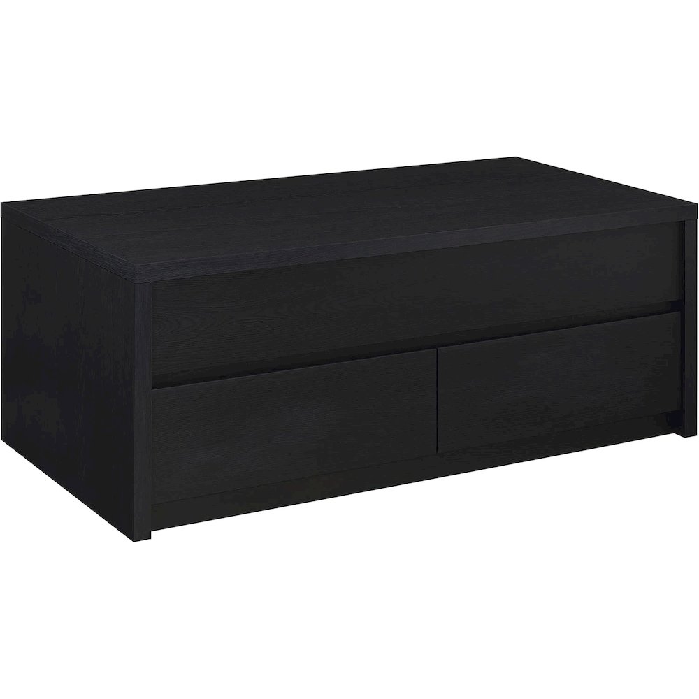 Knapp Lift Top Cocktail Coffee Table with Dual Drawers Black. Picture 1