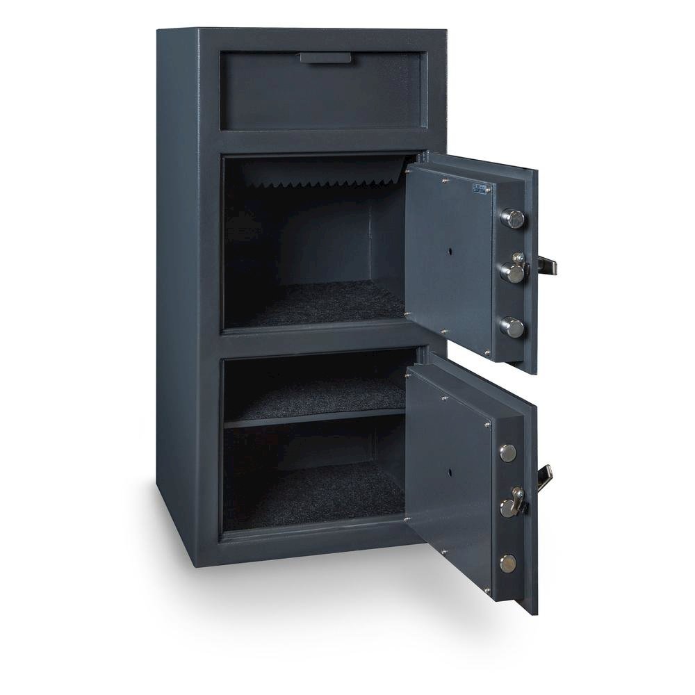 Double Door Depository Safe Gray. Picture 2