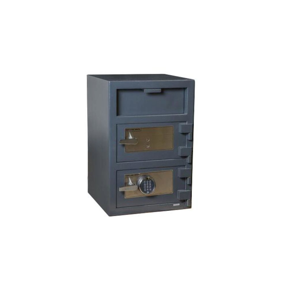 Double Door Depository Safe Gray. Picture 1