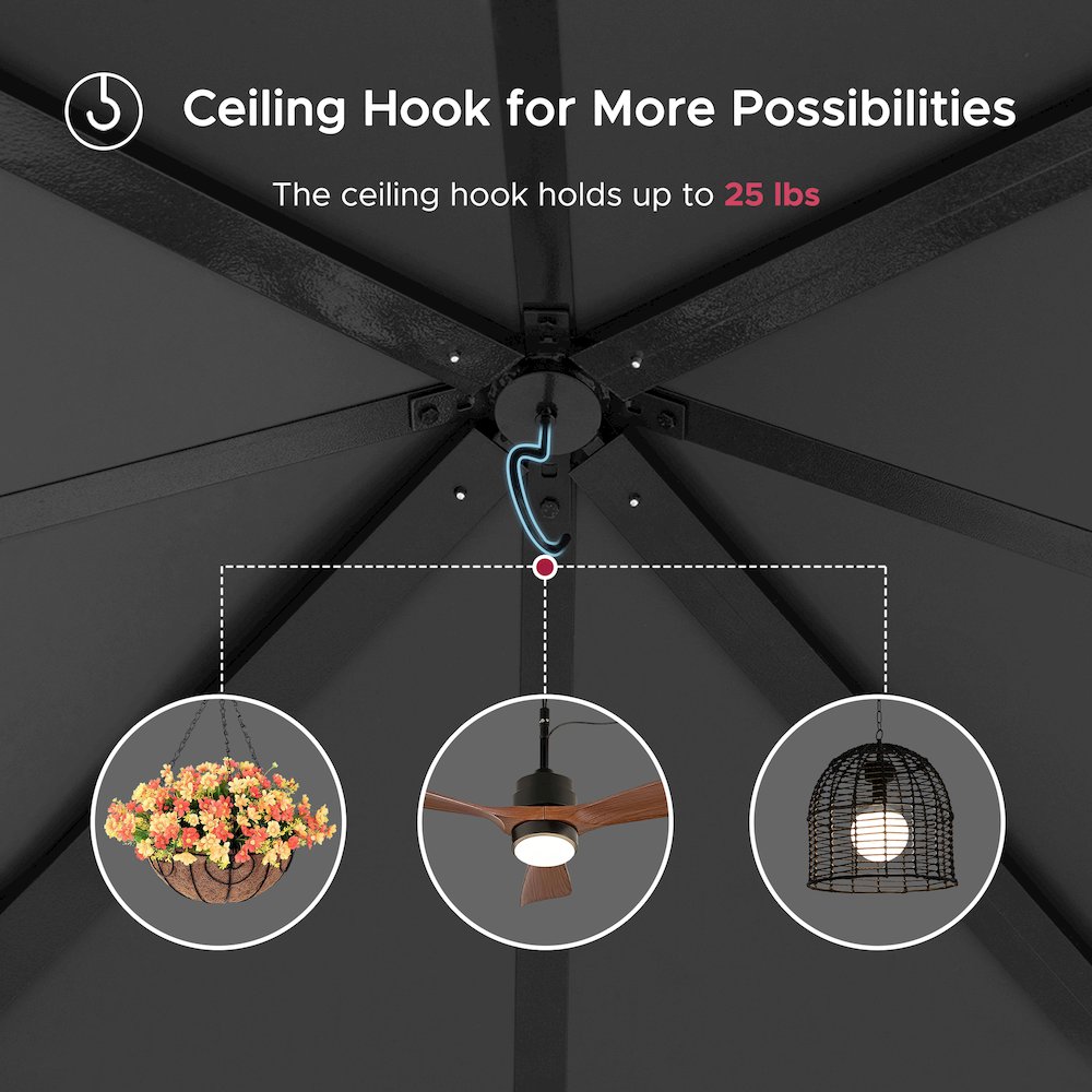 12 ft. x 12 ft. Kingston Extra-Tall, Wide Hardtop Wood Gazebo. Picture 6