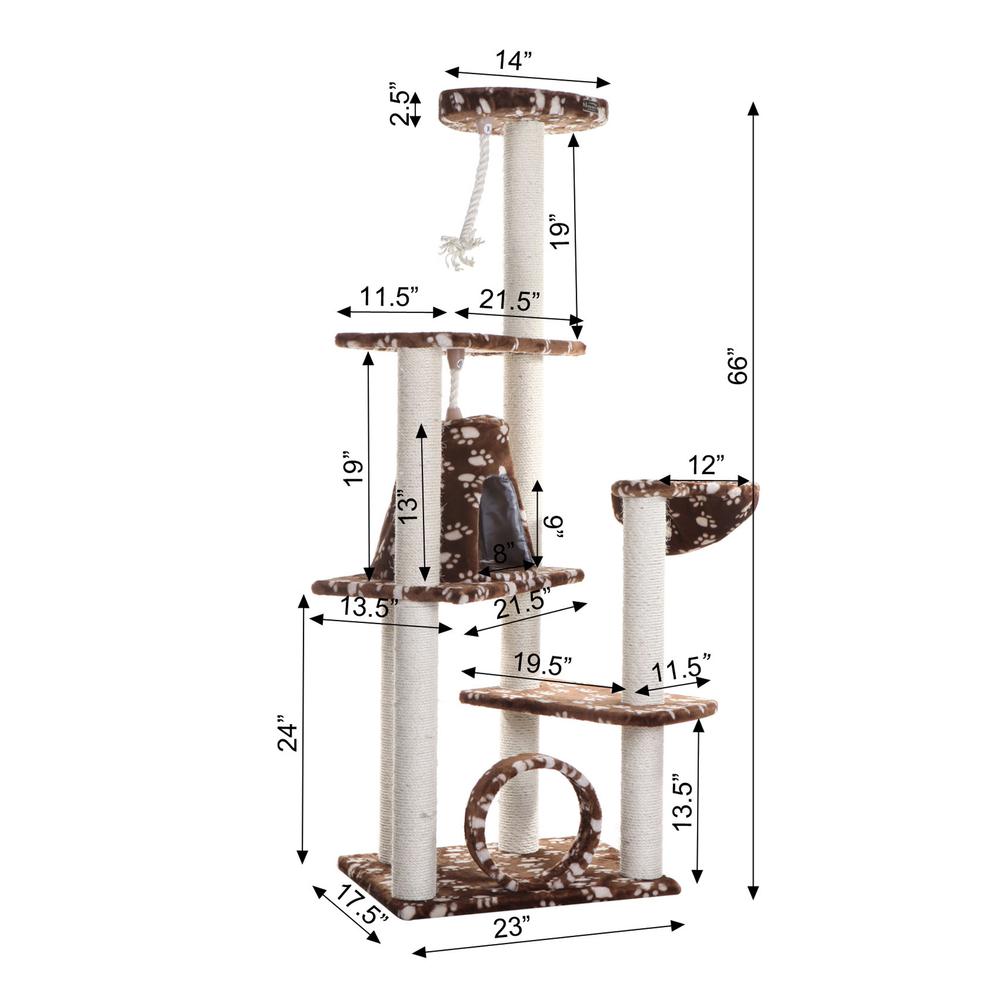 Real Wood Cat Tree Hammock Bed With Natural Sisal Post For Cats And Kittens. Picture 8
