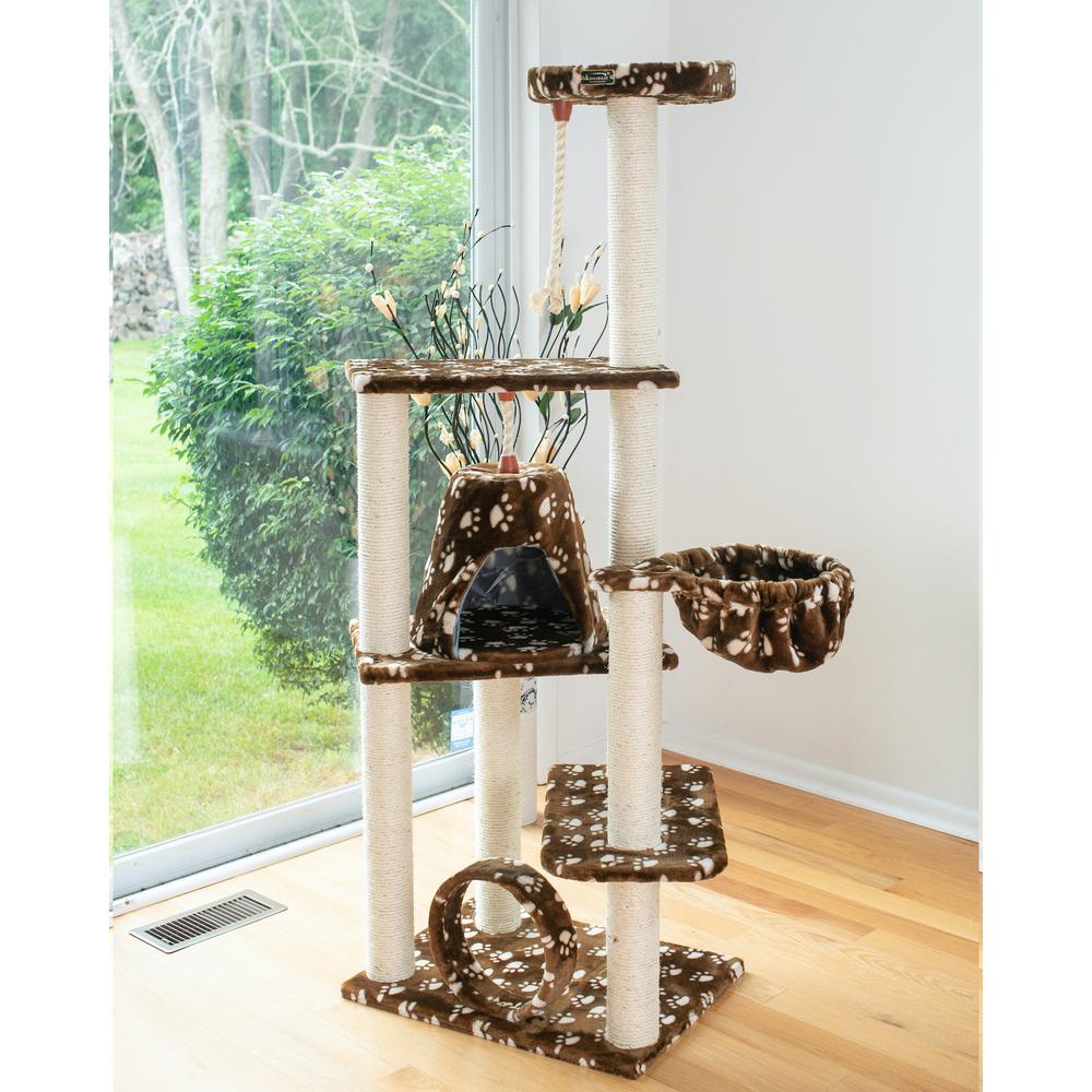 Real Wood Cat Tree Hammock Bed With Natural Sisal Post For Cats And Kittens. Picture 3