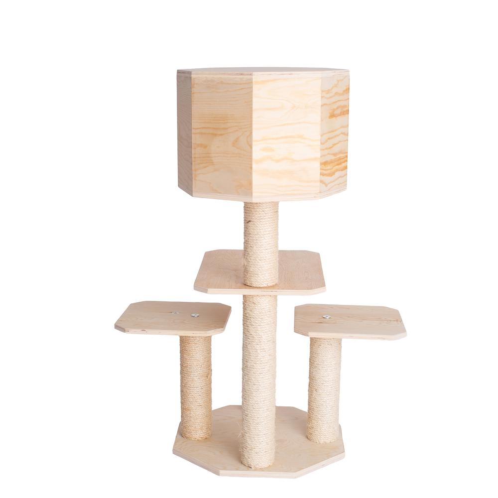 Armarkat Real Wood Premium Model S4203 Scots Pine, Solid Wood Cat Tree, 46" Tall. Picture 3