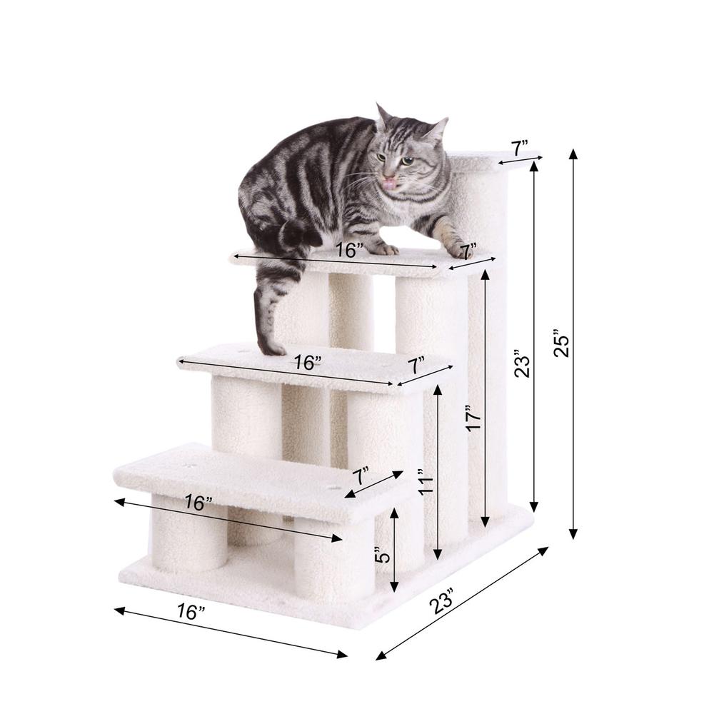 4 Steps Real Wood Ramp For Dogs, Cats, Cat Step Stairs Ramp. Picture 9