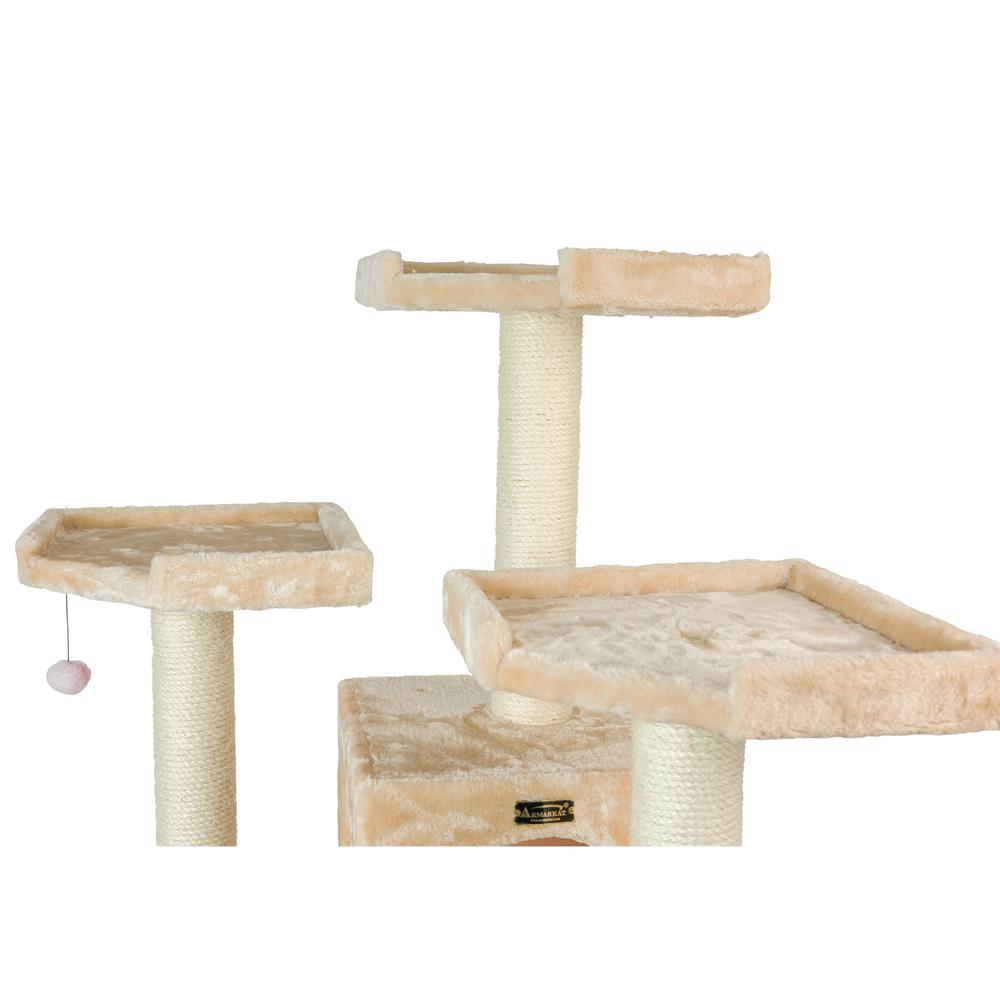 74" Multi-Level Real Wood Cat Tree Large With Sratchhing Posts, Beige. Picture 10