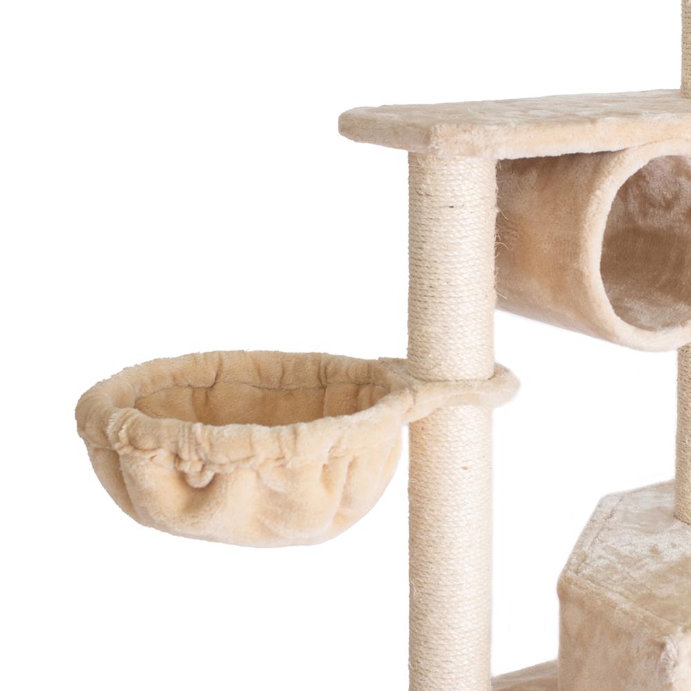 72" H Pet Real Wood Cat Tower, Tower Entertainment Furniture, Basket, Perch. Picture 8