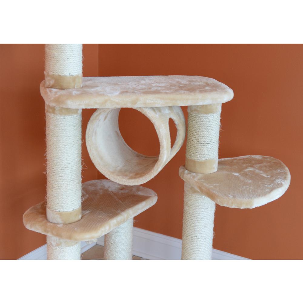 74 " H Press Wood Real Wood Cat Tree With Cured Sisal Posts For Scratching. Picture 7