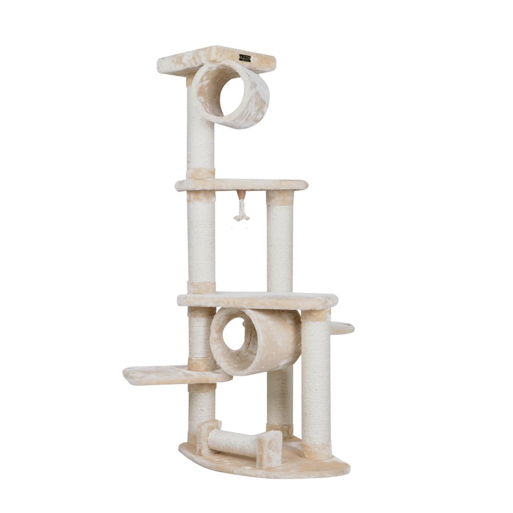 74 " H Press Wood Real Wood Cat Tree With Cured Sisal Posts For Scratching. Picture 2