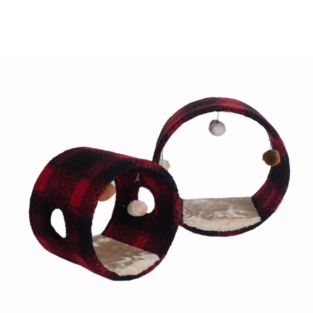 Armarkat B1201 Real Wood Cat Hideaway Tunnel, Scotch Plaid. Picture 6