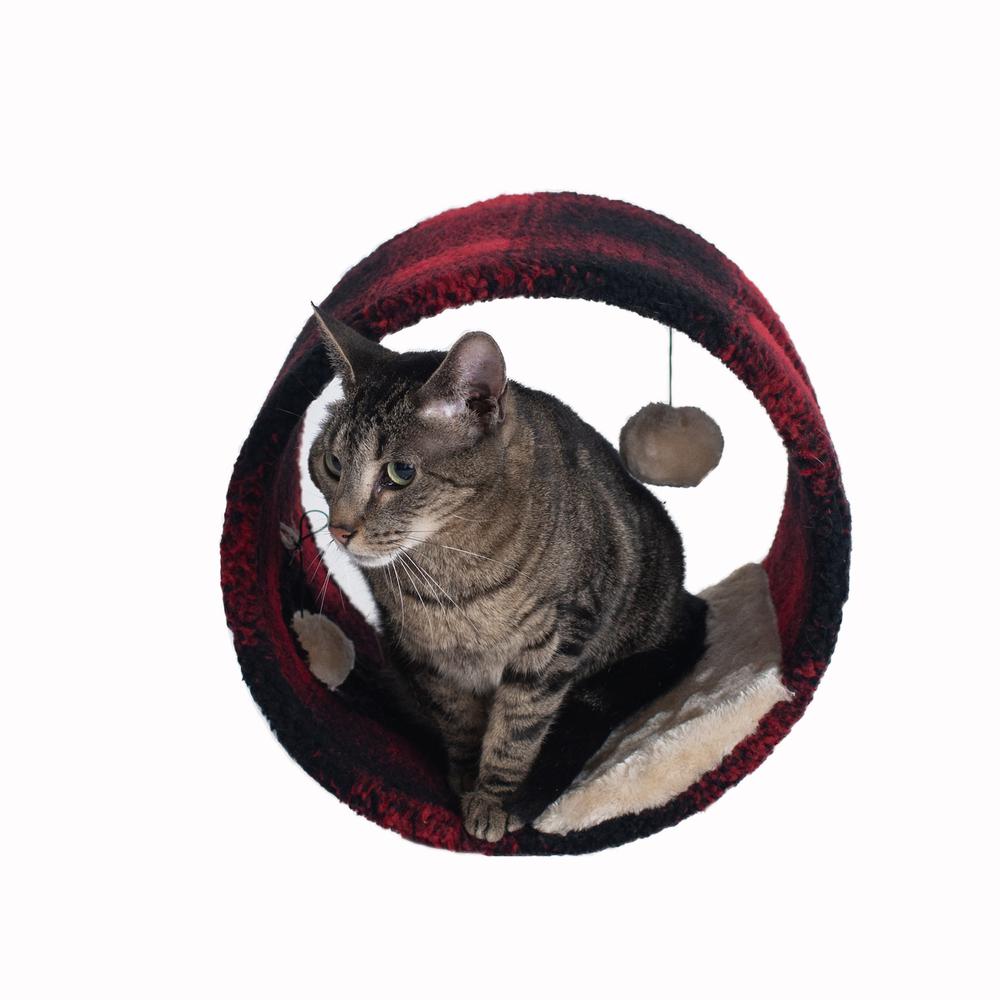 Armarkat B1201 Real Wood Cat Hideaway Tunnel, Scotch Plaid. Picture 1