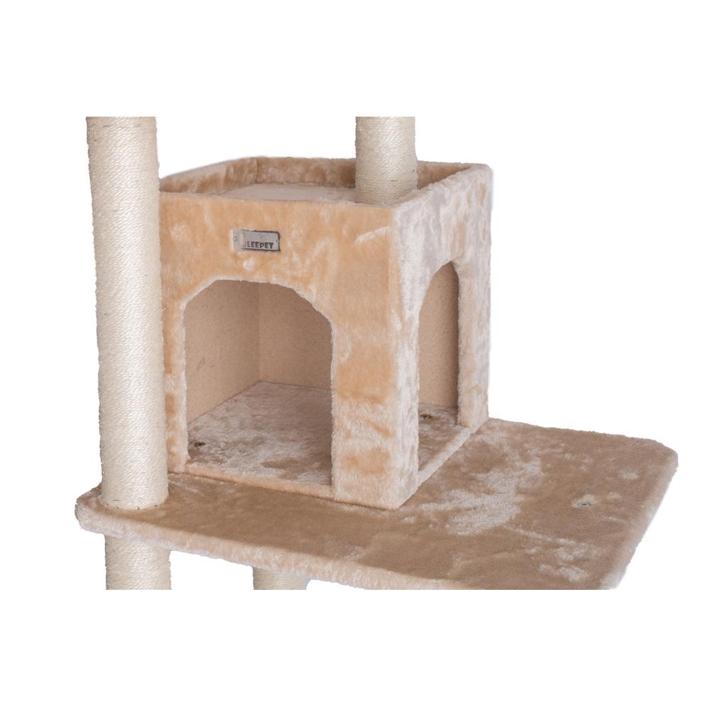 GleePet GP78571021 57-Inch Real Wood Cat Tree In Beige With Two-Door Condo. Picture 11