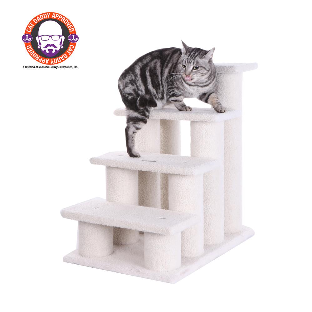 4 Steps Real Wood Ramp For Dogs, Cats, Cat Step Stairs Ramp. Picture 1