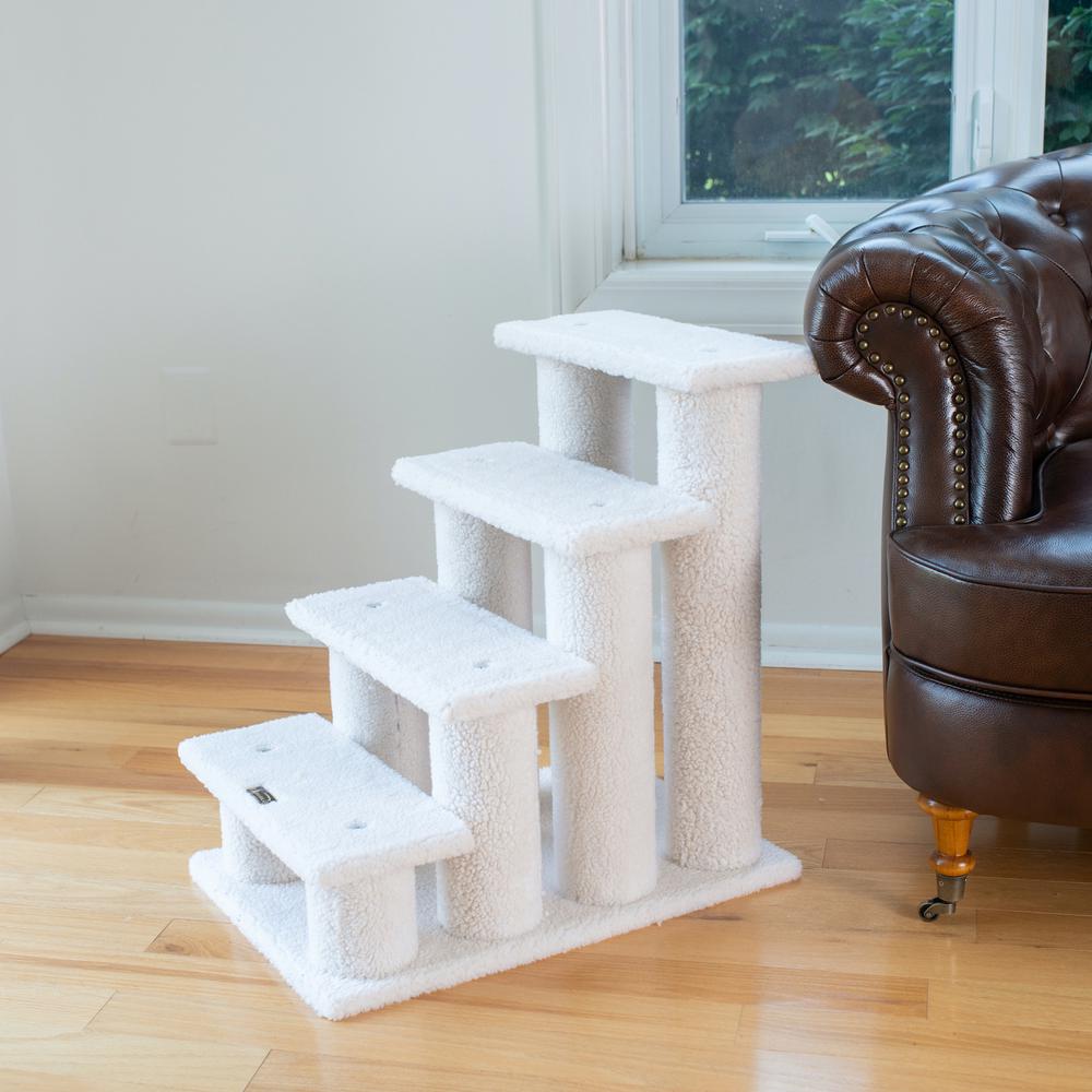4 Steps Real Wood Ramp For Dogs, Cats, Cat Step Stairs Ramp. Picture 3