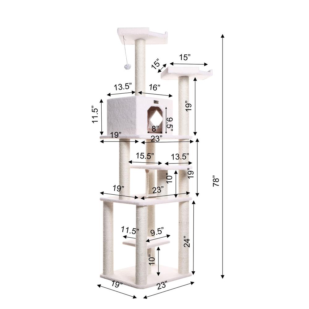 Real Wood Cat Tree In Ivory, Jackson Galaxy Approved, Six Levels. Picture 4