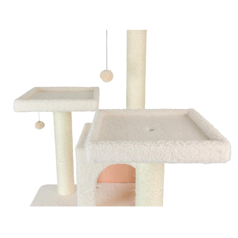 Real Wood Cat Tree In Ivory, Jackson Galaxy Approved, Multi Levels With Ramp. Picture 7