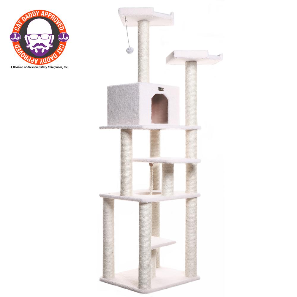 Real Wood Cat Tree In Ivory, Jackson Galaxy Approved, Six Levels. Picture 1
