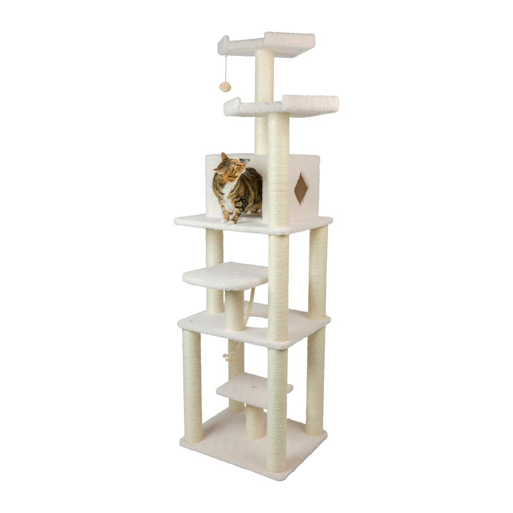 Real Wood Cat Tree In Ivory, Jackson Galaxy Approved, Six Levels. Picture 2