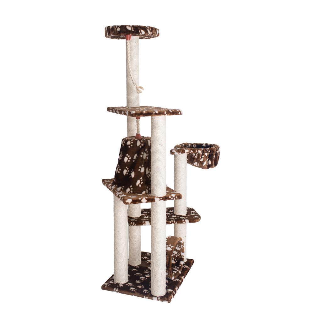 Real Wood Cat Tree Hammock Bed With Natural Sisal Post For Cats And Kittens. Picture 2