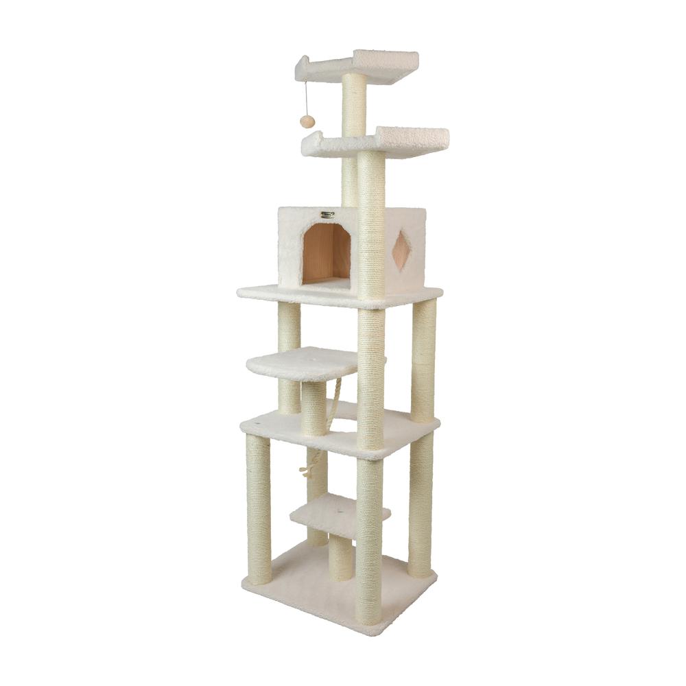Real Wood Cat Tree In Ivory, Jackson Galaxy Approved, Six Levels. Picture 3