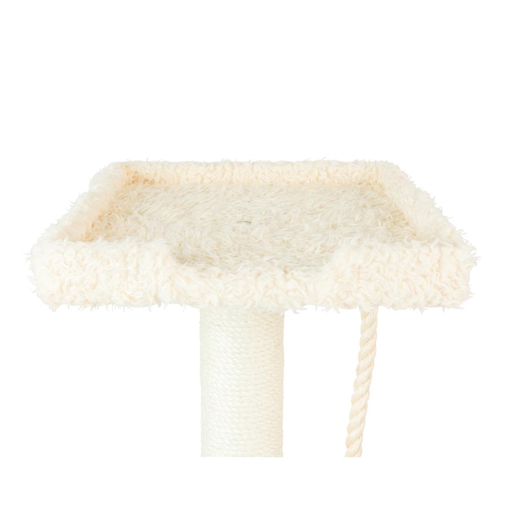Faux Fur Covered Real Wood Cat Scratch Furniture 57" Beige. Picture 8
