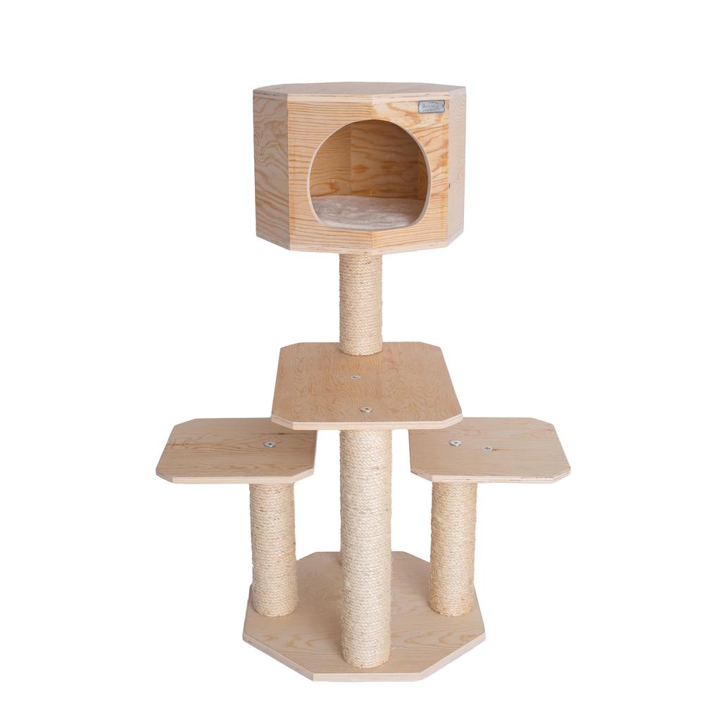 Armarkat Real Wood Premium Model S4203 Scots Pine, Solid Wood Cat Tree, 46" Tall. Picture 2