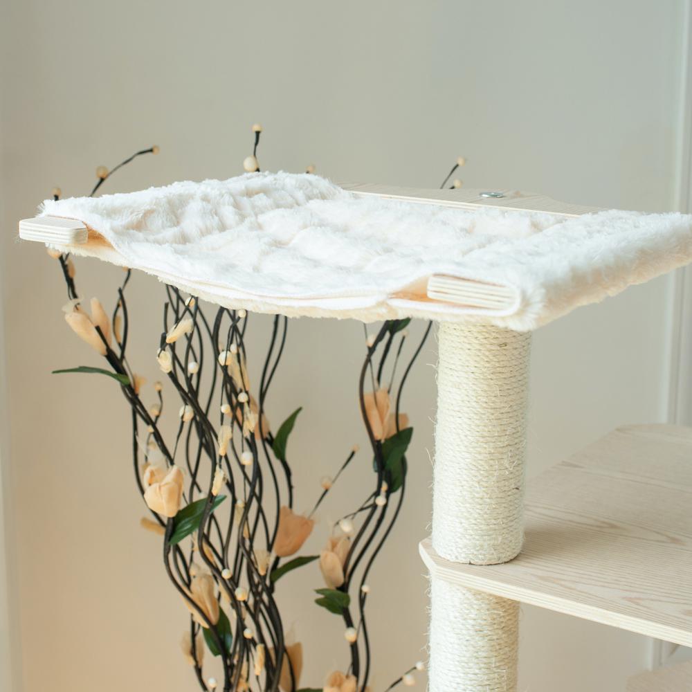 Real Wood Premium Scots Pine 54-Inch Cat Tree With Three Levels, Perch, Condo. Picture 8