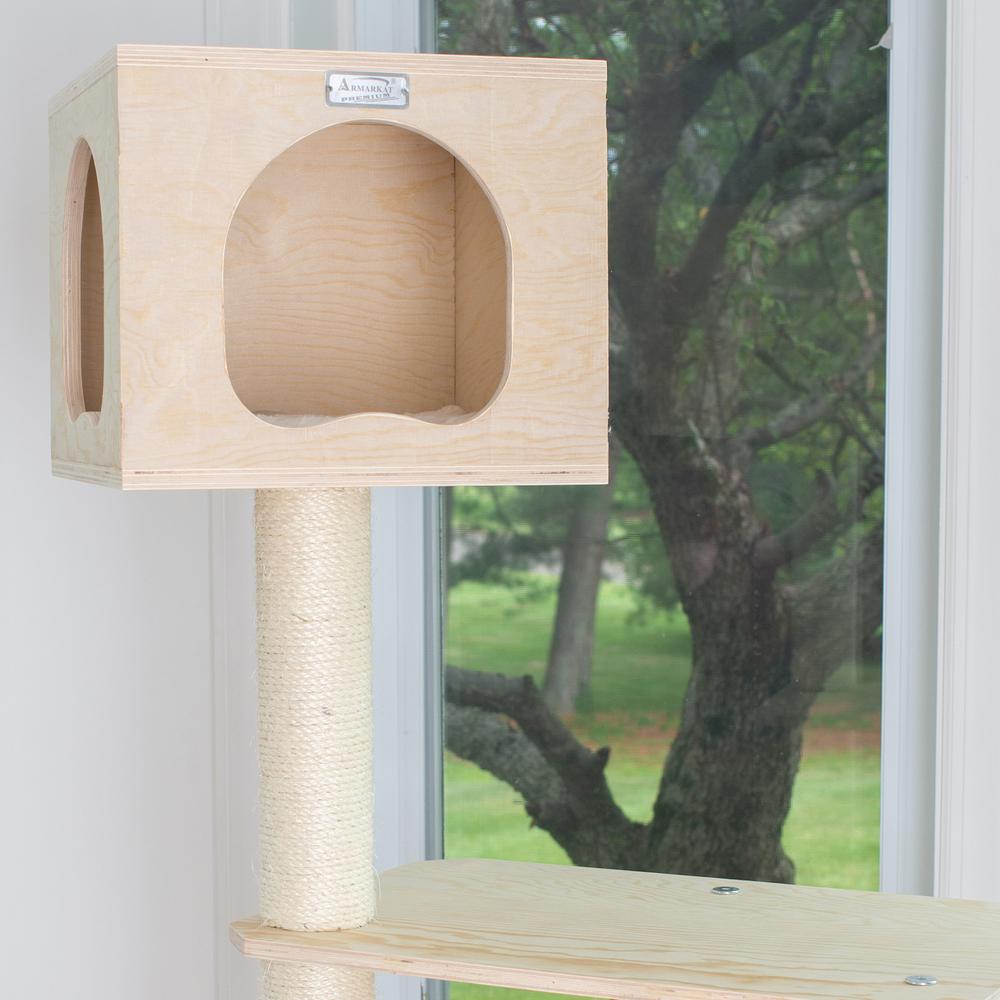 Armarkat Real Wood Premium Scots Pine 85-Inch Cat Tree with Five Levels, Two Condos. Picture 4