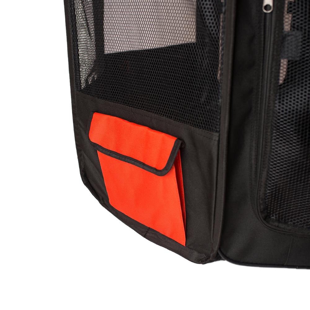 Portable Pet Playpen In Black And Red Combo Medium. Picture 9