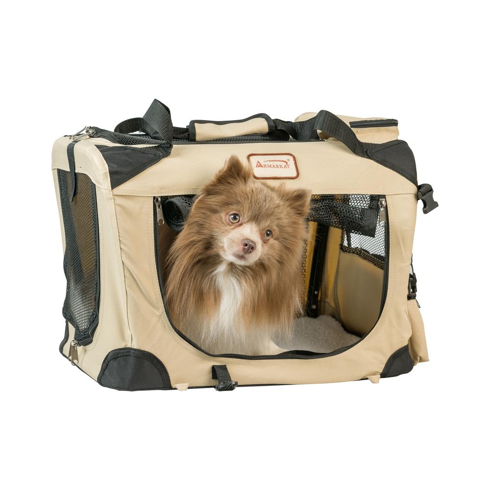 Pet Carrier Beige,Multiple Pockets. Picture 1