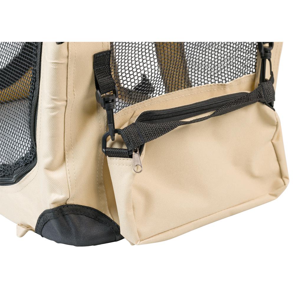 Pet Carrier Beige,Multiple Pockets. Picture 11