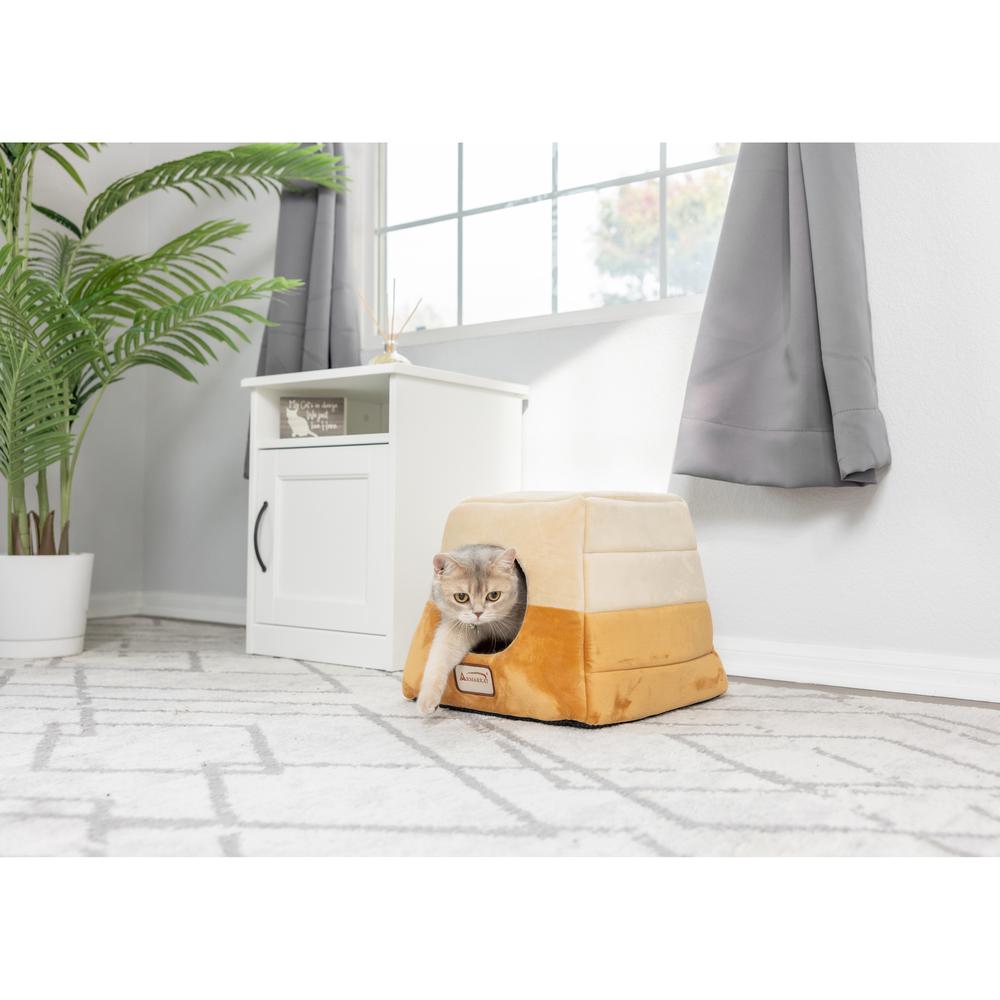 Armarkat 2-In-1 Cat Bed Cave Shape And cuddle Pet Bed, Brown/Beige. Picture 5