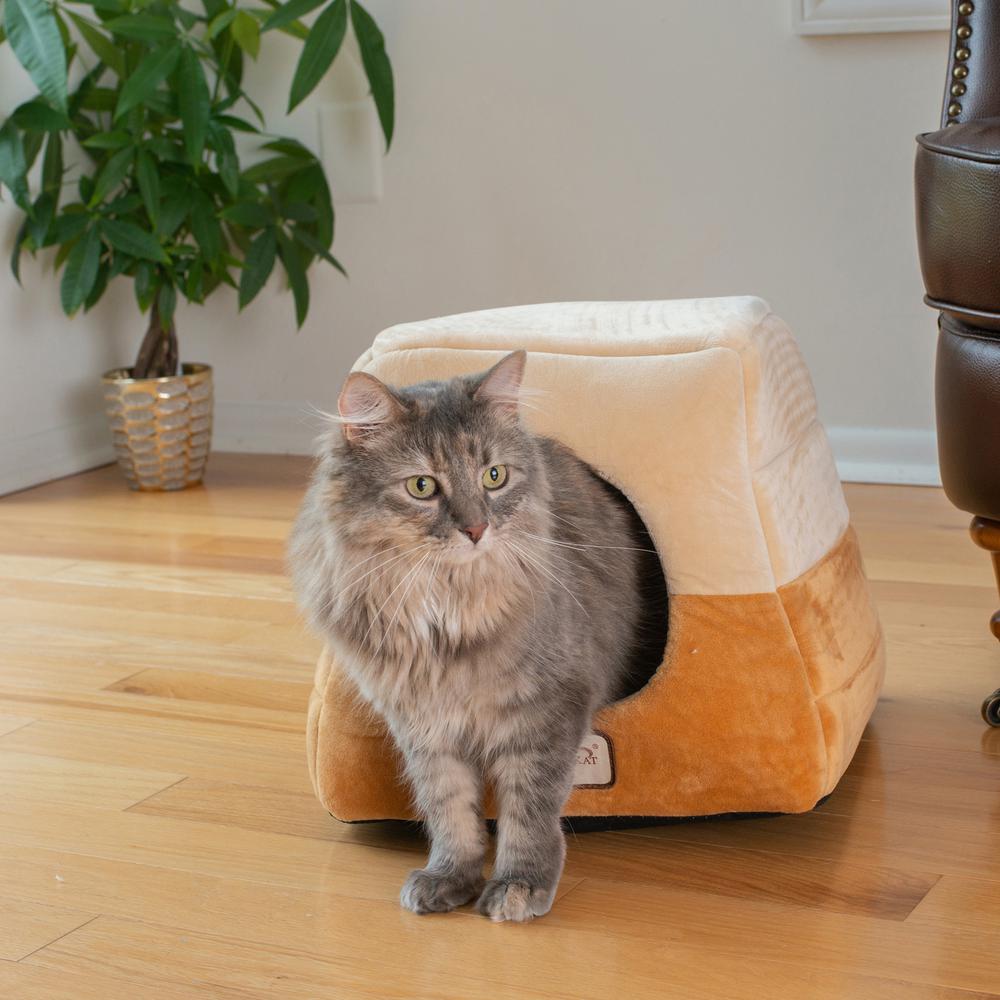 Armarkat 2-In-1 Cat Bed Cave Shape And cuddle Pet Bed, Brown/Beige. Picture 6