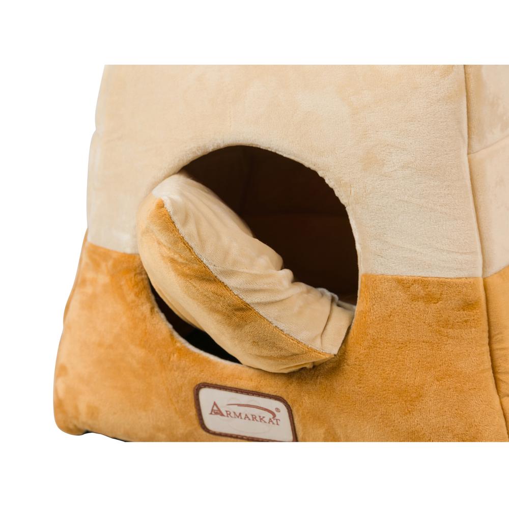 Armarkat 2-In-1 Cat Bed Cave Shape And cuddle Pet Bed, Brown/Beige. Picture 9