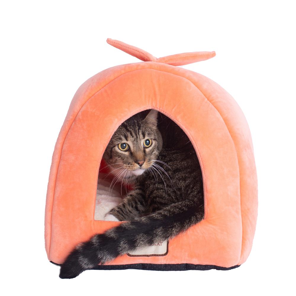Armarkat Cat Bed Model C10HCS/MB          Orange and Ivory. Picture 2