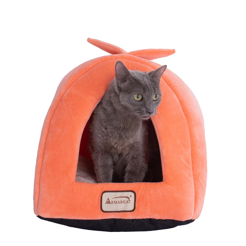Armarkat Cat Bed Model C10HCS/MB          Orange and Ivory. Picture 4