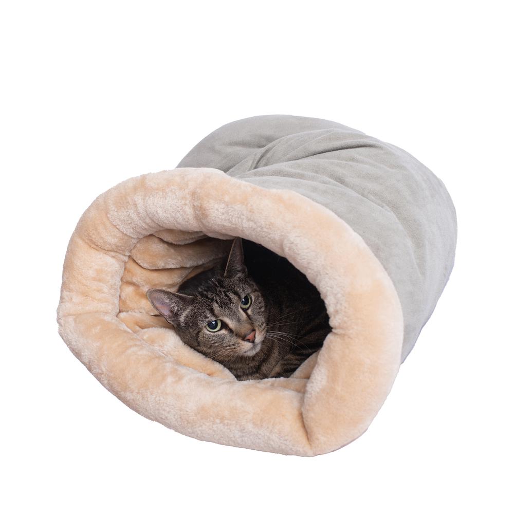 Cat Bed Sage Green & Beige. Picture 1